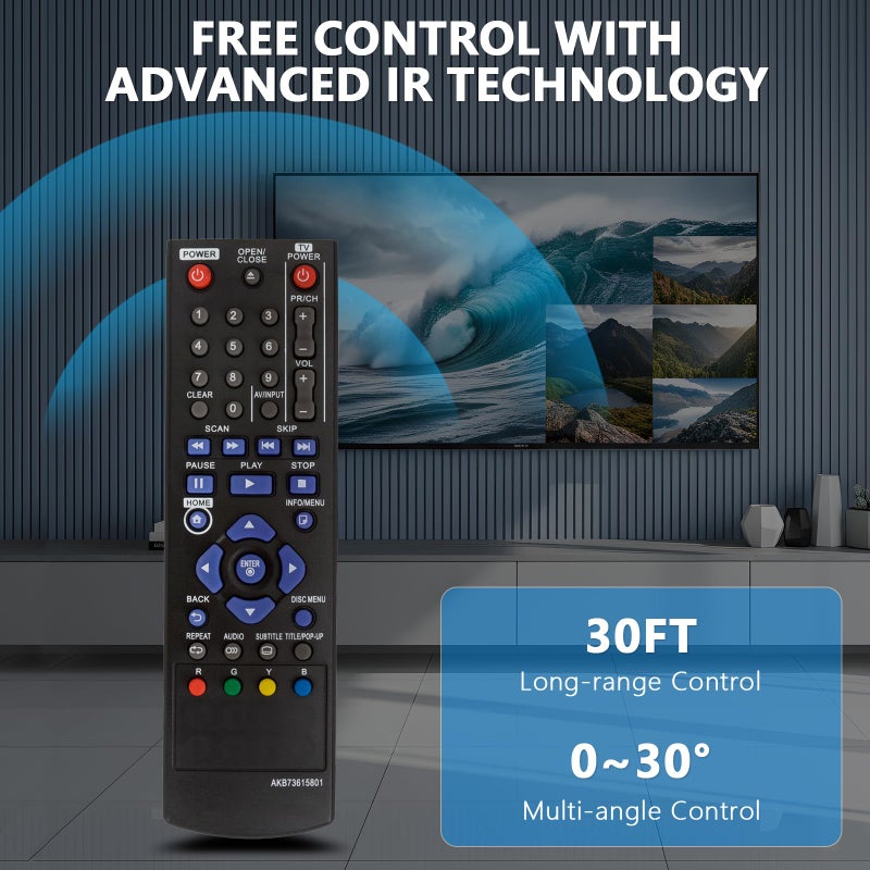Beyution AKB73615801 Replacement Remote Control Fit for LG Blu-Ray DVD Player BP125 BD220 BD630 BP125N BP135W-N BP200 BP220 BP320 BP220N BP120 BP120N BP320N BP325 BP325N BP325W BP335WN - Image 3